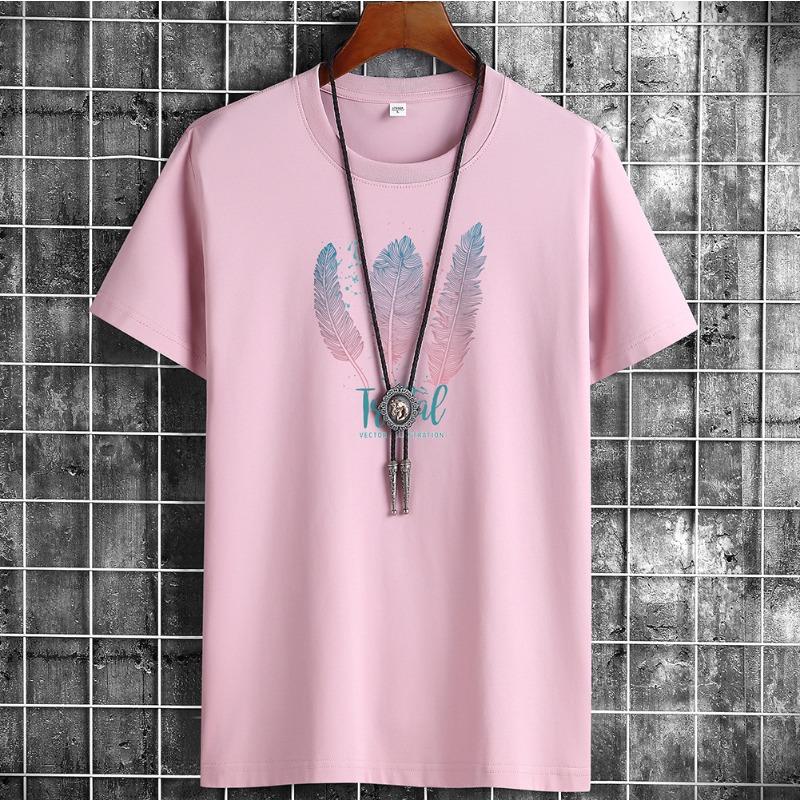BFCCQB Men's Fashion Casual Summer Spring O-Neck Short Sleeve Blouses & Shirts