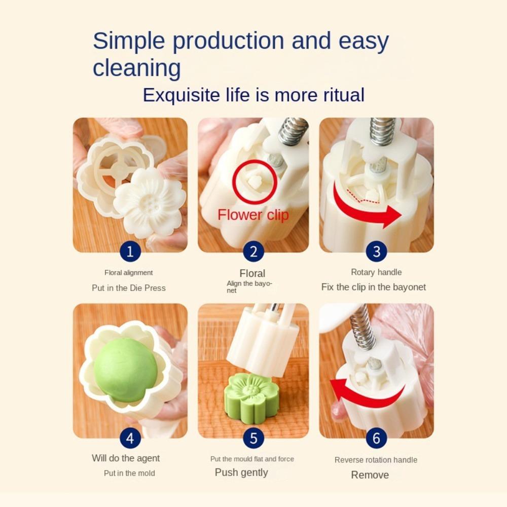 Flower-shaped Cookie Stamp Mould 3D Pastry Making Tools Bakeware Mooncake Mold  Kitchen DIY