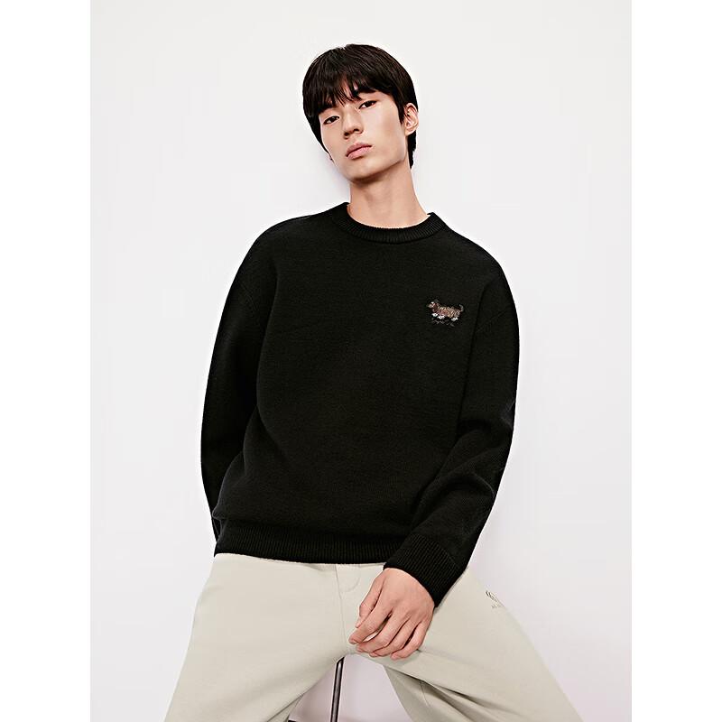 GXG Herren Dackel Logo Lässiger Strickpullover