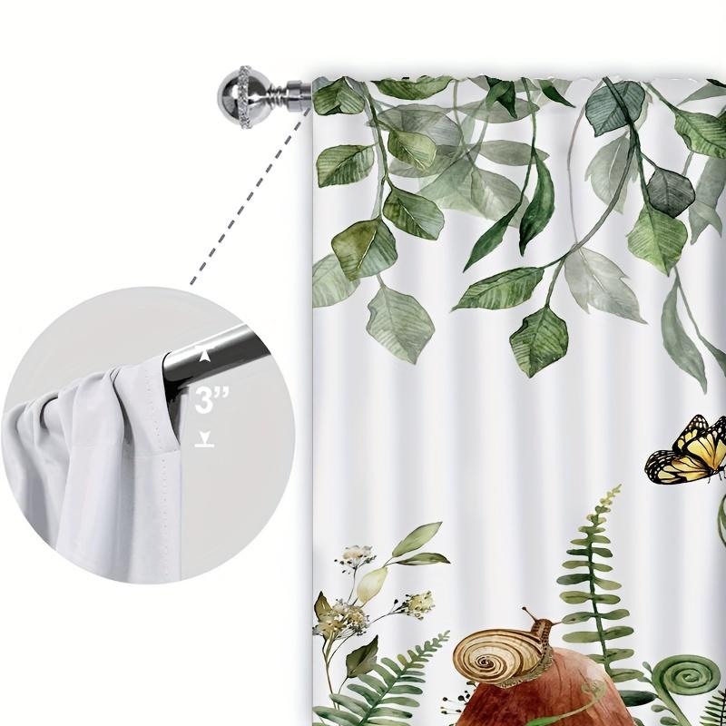 Enchanted Forest Curtains Mushroom Butterfly Vine Hd Digital Print Living Room Bedroom Study Decor Set Of 2 Made Polyester With Rod Pocket Great