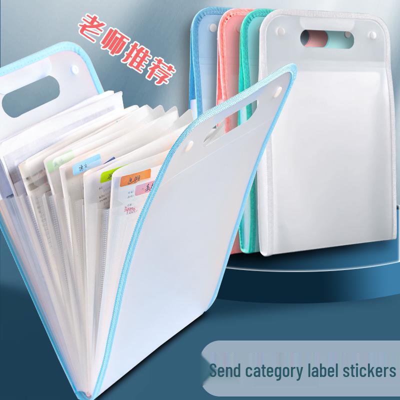A4 Handheld Accordion Test Paper Storage Bag for Students - Large Capacity
