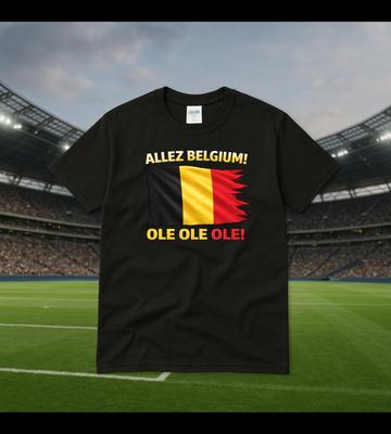 Belgium Soccer Fan T-Shirt | Allez Belgium Flag Tee