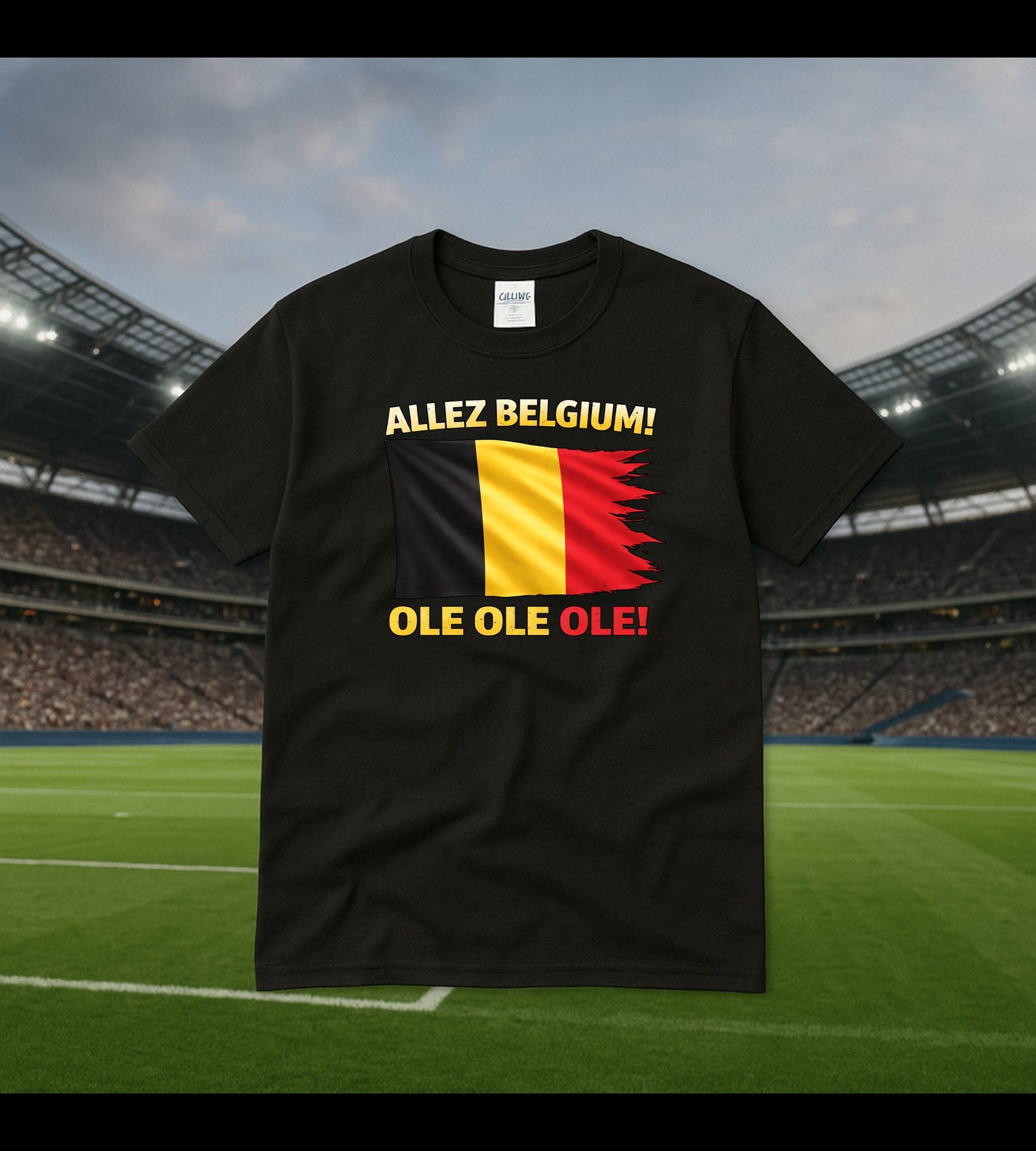 Belgium Soccer Fan T-Shirt | Allez Belgium Flag Tee 4XL