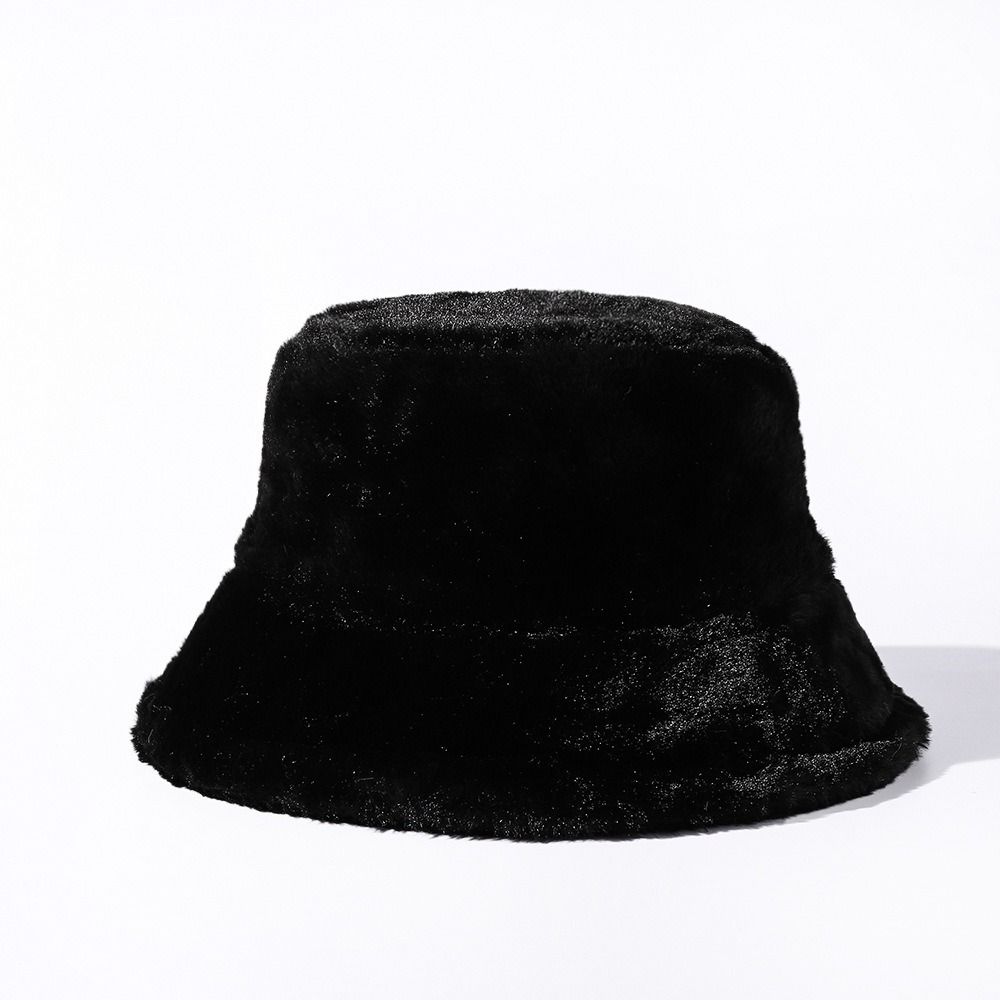 Korean Style Women's Plush Hat Windproof Warm Fisherman Hat Personality Wool Bucket Hat  Winter