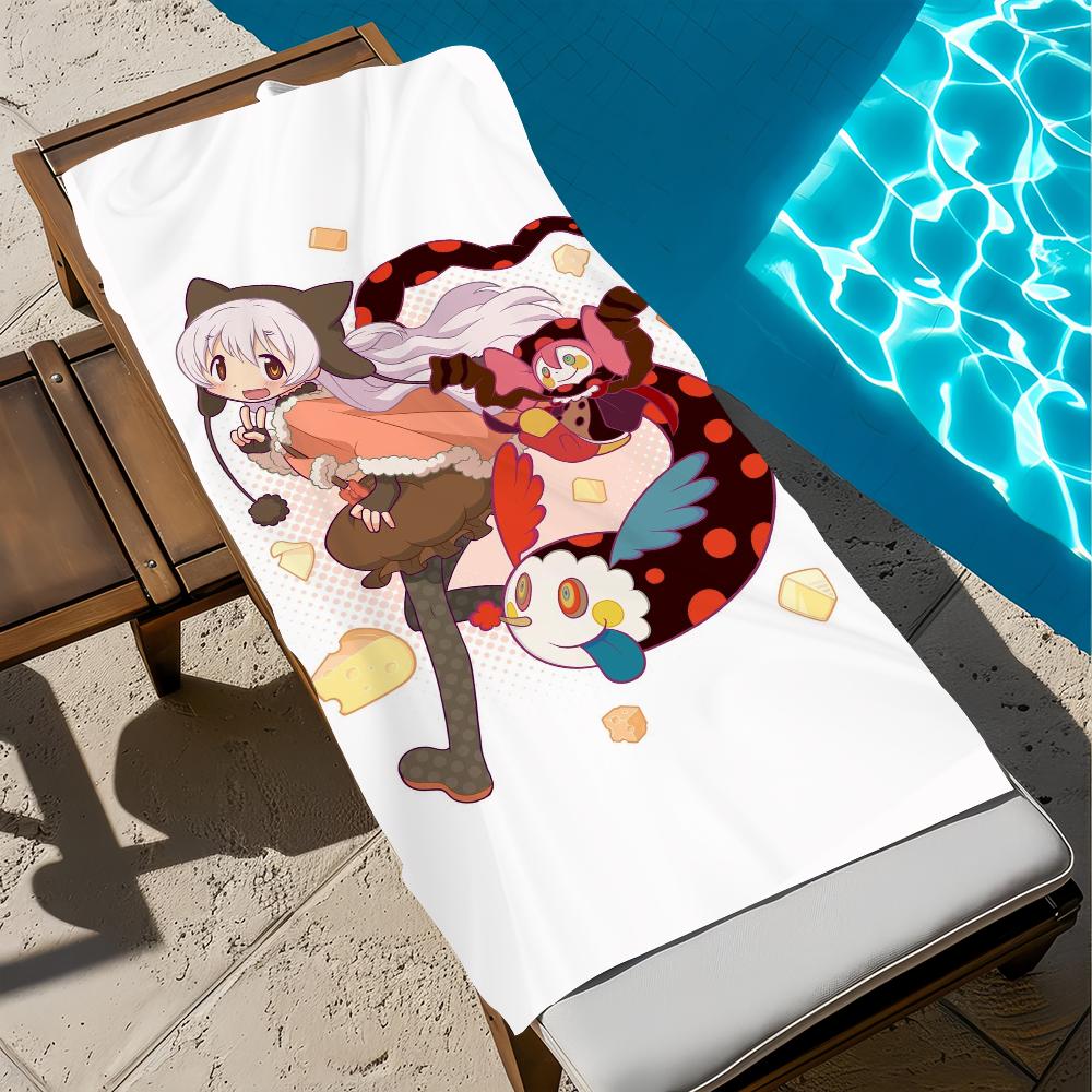 C-charlotte Cute Cartoon Towel Beach Quick Dry Soft Pool Towels Gift for Travel Gym Shower Camping Sports