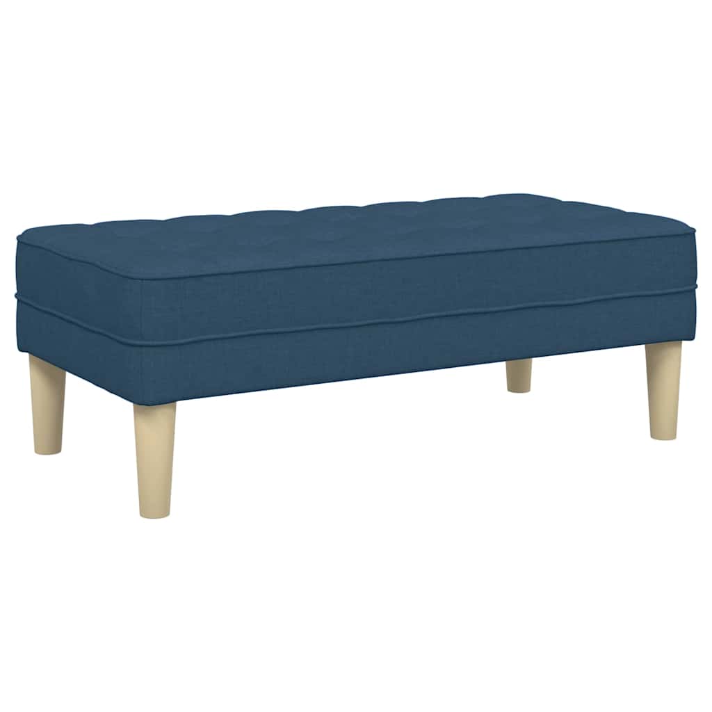 Blue Upholstered Bench with Cushion 113 X 57 X 39 Cm Fabric