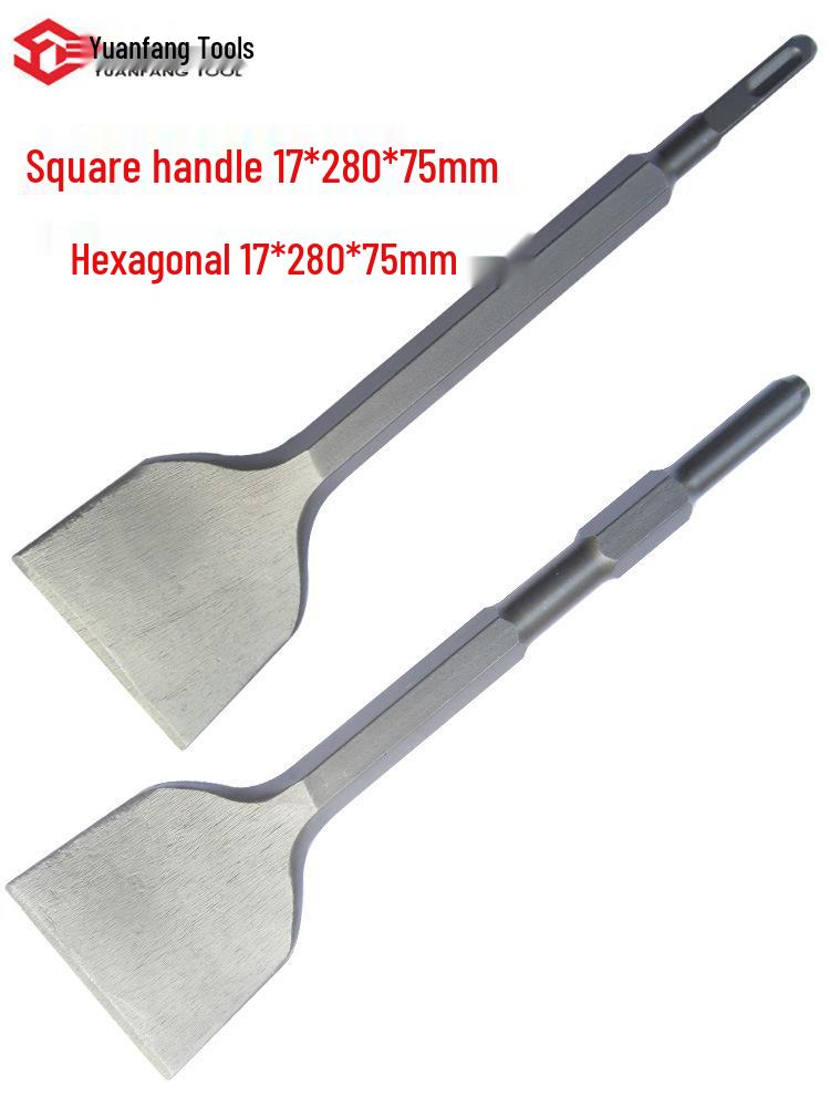 Electric Hammer Impact Drill Set: Square & Round Shank, Pointed & Flat Chisels, U-shaped & Shovel Heads, Slotting Through-Wall Drill.