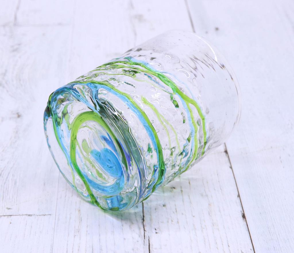 Castle Enterprise Neu [Amazon.co.jp Exklusiv] [Kommerzielles Set] Instagrammable Gläser im Korallen-Stil (Groß) Wasser & Grün, 6er-Set