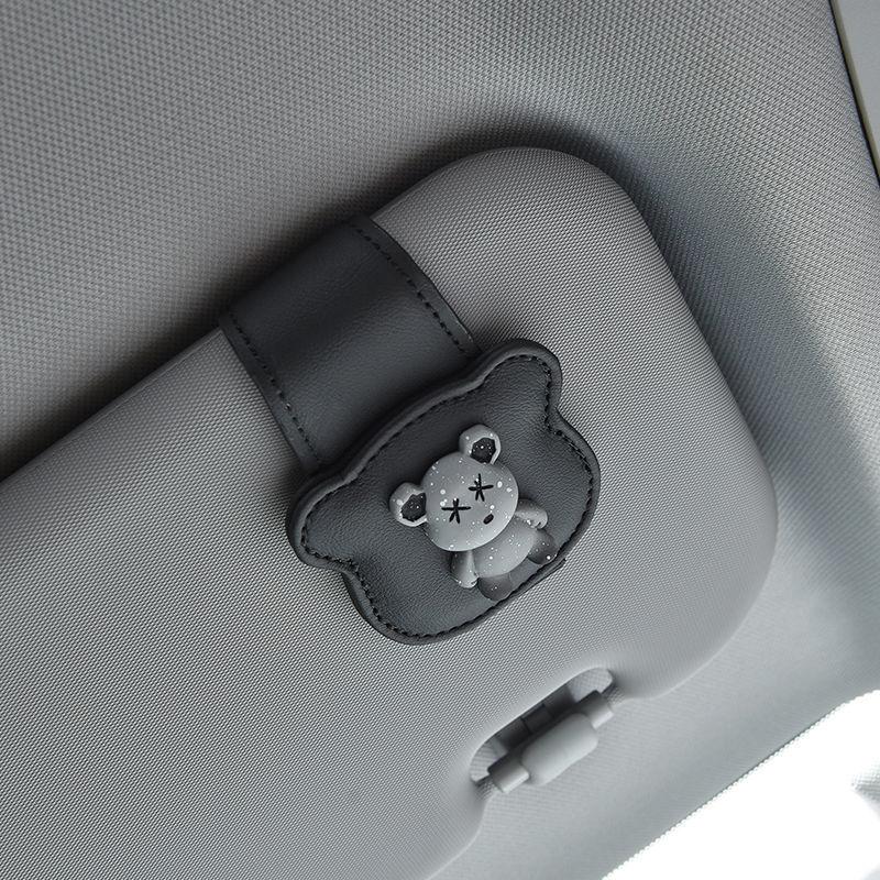 Car Sun Visor Sunglasses Holder Clip - Multifunctional Car Interior Storage Gadget серый/чёрный