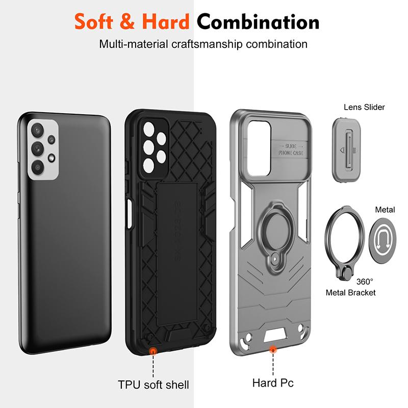 Luxury New Armor Magnetic Shockproof Case For Samsung Galaxy A32 A33 A34 A35 A36 Camera Lens Protective Phone Cover A32 4G Cases
