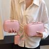 Fashion PU Leather Tote Women Large Capacity Makeup Bag Portable Cute Ladies Cosmetic Toiletry Storage Pouch Handbag Zipper Bag