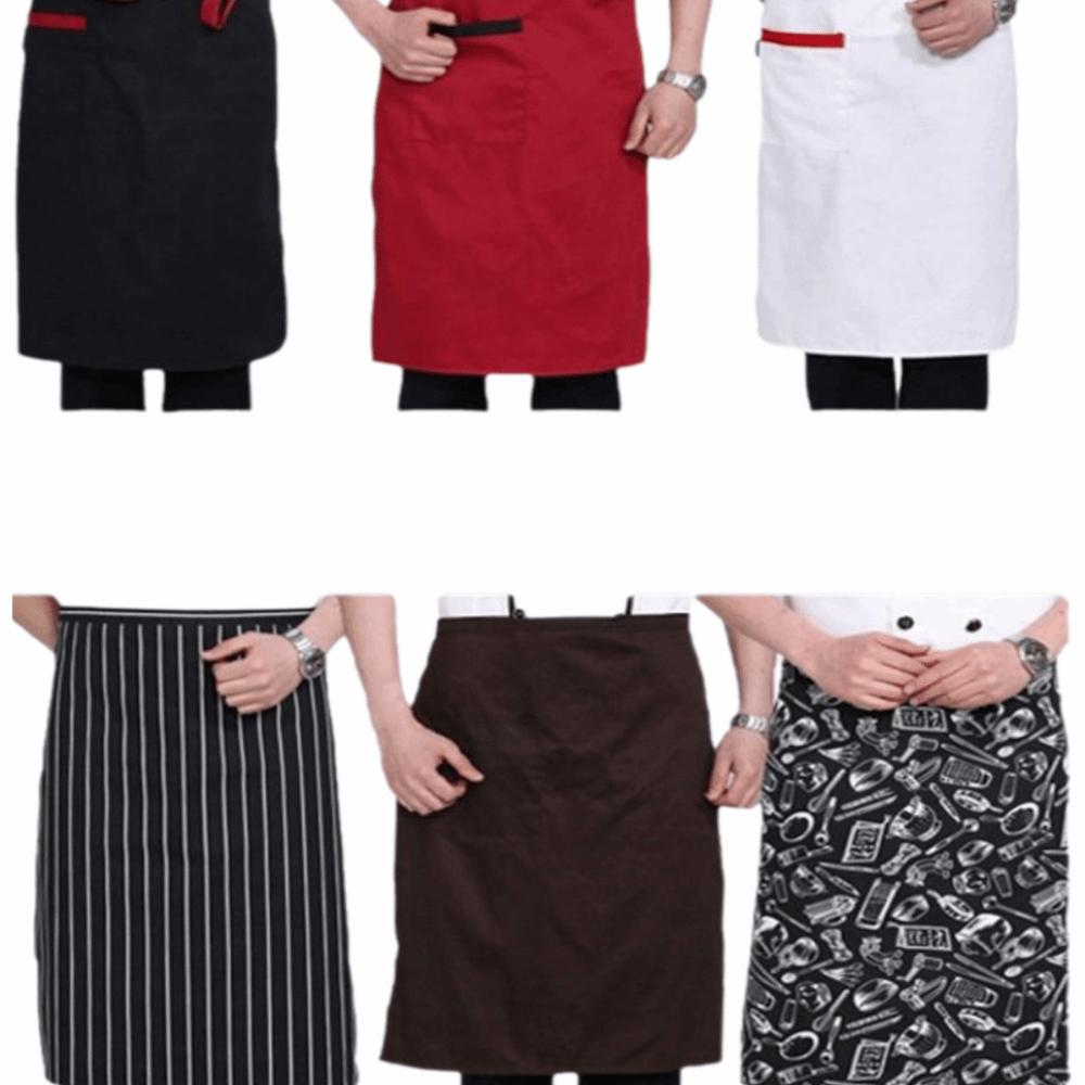 Unisex Waist Apron Black Short Half Waist Apron Fashion Short Apron  Chef