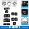 Window Switch Button Trim Cover Sticker Interior Door Armrest Window Lift Switch Cover for Benz a B Class 13-17 (Set of 14) Black