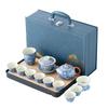 Ru Kiln Kung Fu Tea Set Household Ceramic Flower Cover Bowl High-end Gift Box