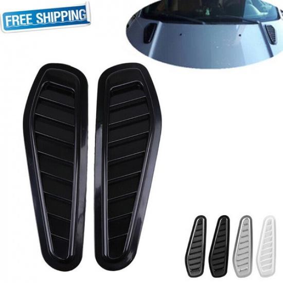 2x Universal Car Decorative Air Flow Intake Scoop Bonnet Side Fender Vent Hood