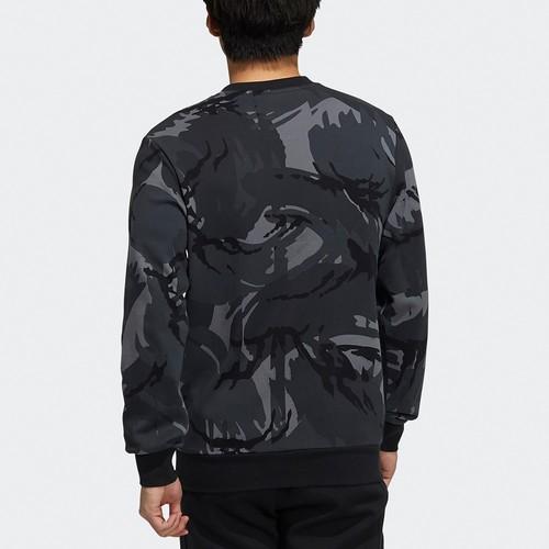 adidas Camouflage Sports Crewneck Pullover Sweatshirt Men's Dark Gray