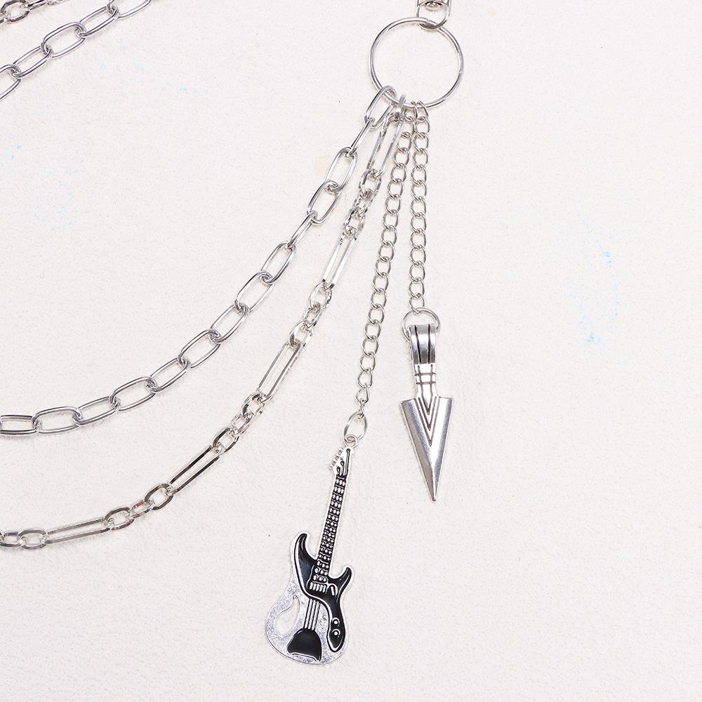 Unisex Retro Hip Hop Doppellagige Metall-Hüftkette für Hosen und Röcke