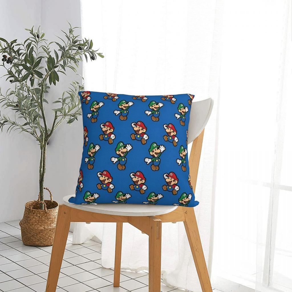 Marios Game Cartoon Pillow Case Cushion Cover Creative Polyester Decor Pillowcase for Seat 18"