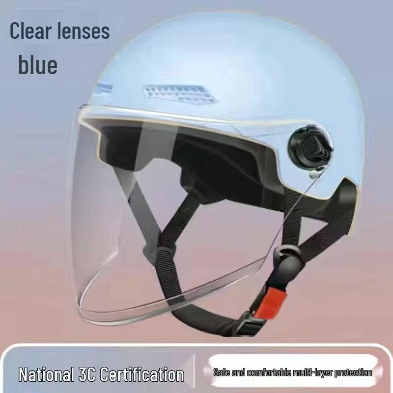 Four Seasons Lightweight Breathable Sun Protection Helmet for Electric Scooters, Motorcycles, and Bicycles - Unisex Summer Classic Half Helmet.