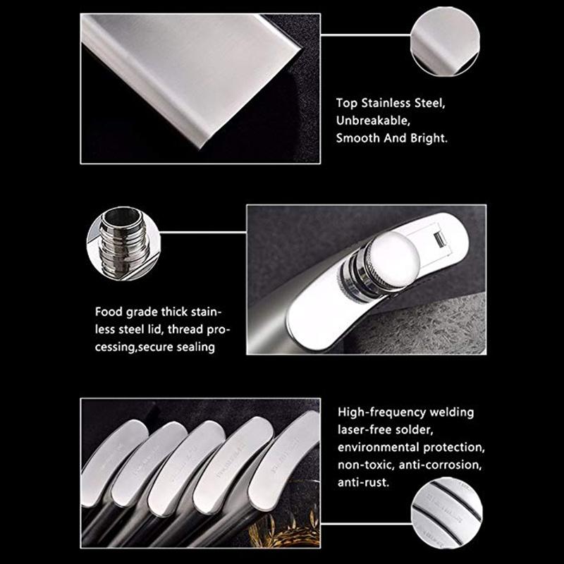 LMETJMA 7oz sada kyčelních lahví Nerezová kyčelní baňka s nálevkou na pití Přenosná kyčelní baňka na whisky likér víno KC0138