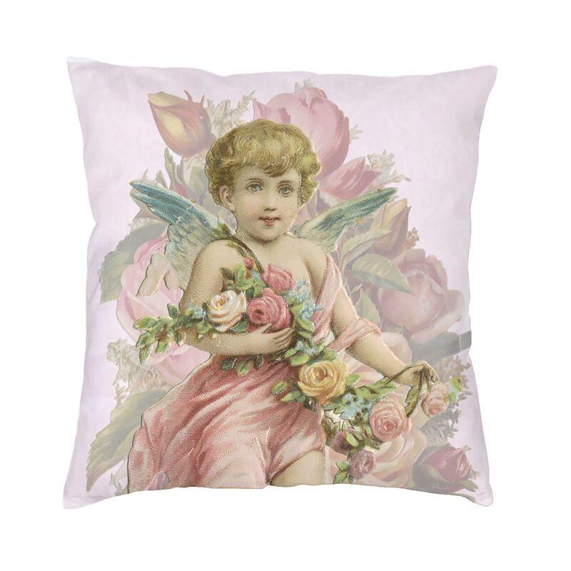 Victorian Angel Square Pillow Cover Home Decorative Vintage Angel Cushion Cover Throw Pillow For Sofa Double-Sided Printing