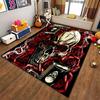 Skull with Red Roses and Guns Design Carpet, Gothic Art Style Decor Suitable for Use As an Anti-slip for Living Room Bedroom Sofas