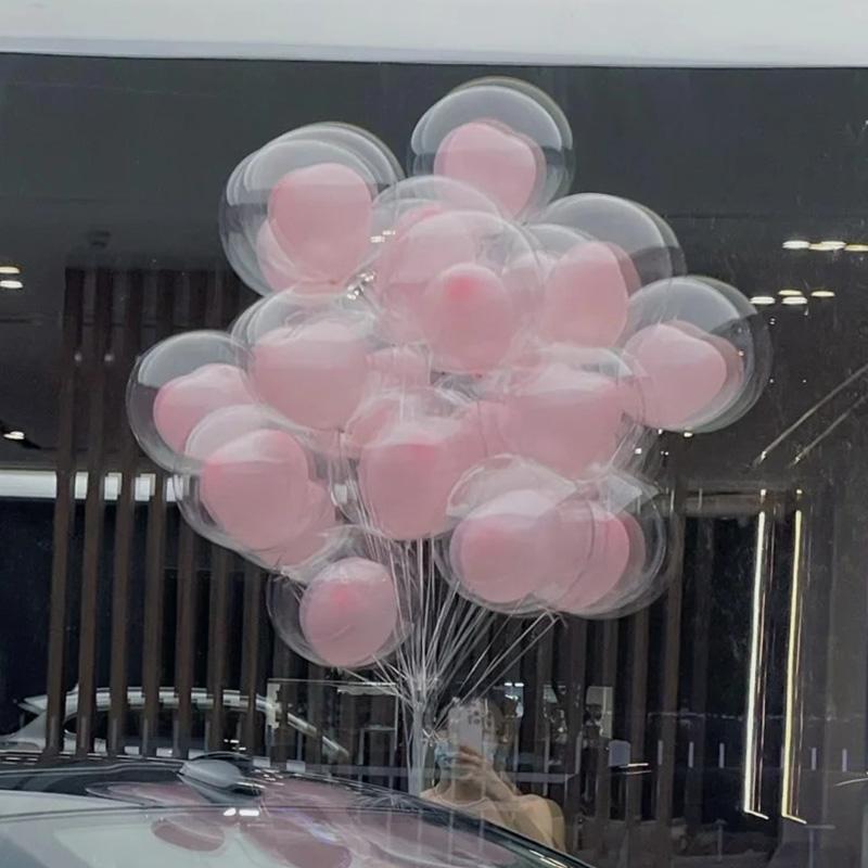 Love Bobo Balloon Set Heart Shaped Latex Balloon Transparent Bobo Balloon Proposal Birthday Shower Wedding Decoration Decoration
