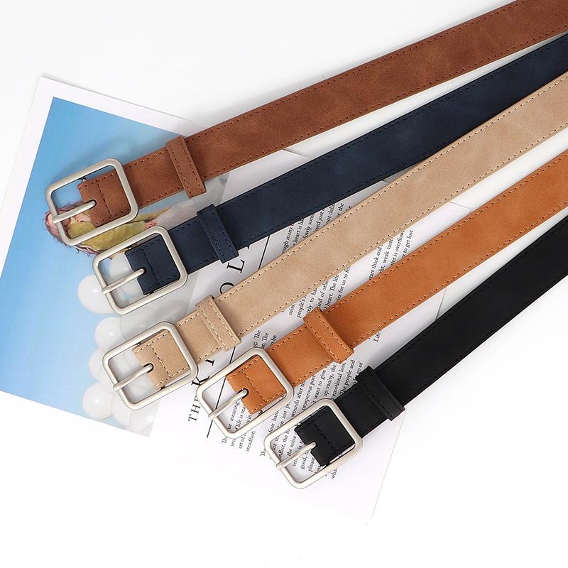 Simple Versatile Square Buckle Pu Leather Belt Fashion For Students