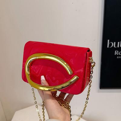 This Year's Popular Bag 2025 New European and American Fashion Metal Wrist Box Bag Women's Chain Crossbody Small Square Bag