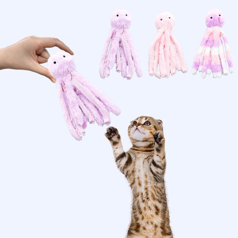 

1 шт. милые плюшевые интерактивные устойчивые к играм зубы в форме осьминога игрушка для кошек товары для домашних животных