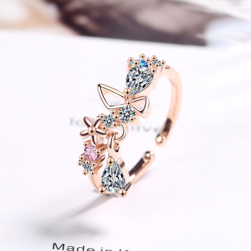 New 925 Sterling Silver Ring AAA Zircon Adjustable Simplicity Fashion Exquisite Women Jewelry Accessories Wedding Party Gift