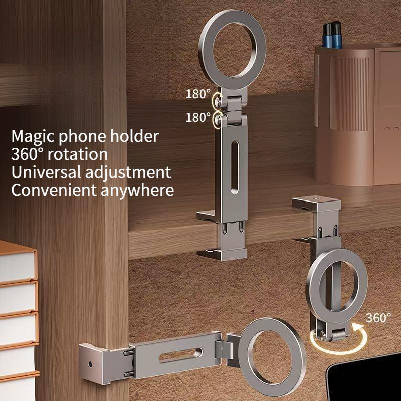 1PC Magnetic Mobile Phone Holder Plastic Folding Rotary Travel Portable Desktop Holder