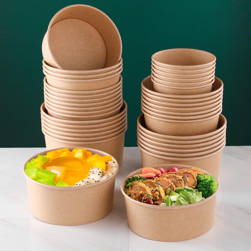 Disposable Kraft Paper Bowl with Lid