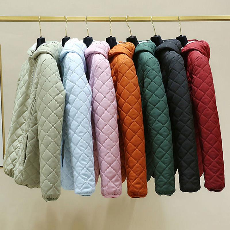 Pluszowa ocieplana kurtka z kapturem z bawełny Odzież zimowa dla kobiet Płaszcz z jagnięcego aksamitu Kurtka z bawełny z wypełnieniem