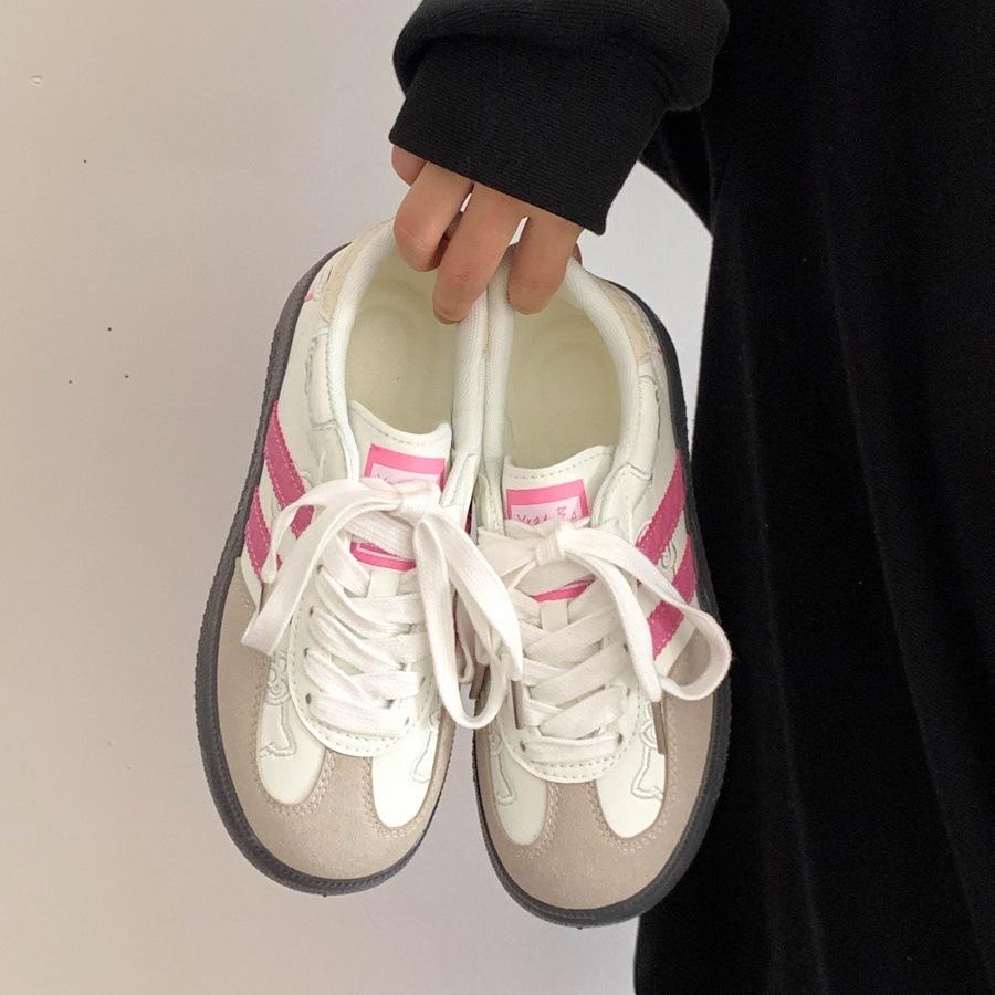 

Fashion Autumn Women Casual Shoes 2025 Comfortable Anti Slip Cute Outdoor Sports Shoes Lace Up Platform Vulcanized Shoes Zapatos Mujer 40 розовый