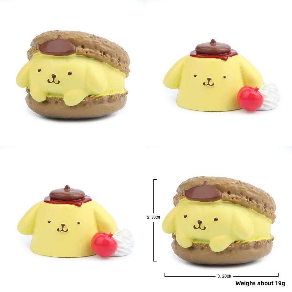 Foodthemed Resin Diorama With Cartoon Pompompurin Pudding And Burger Bread For Gift Decor