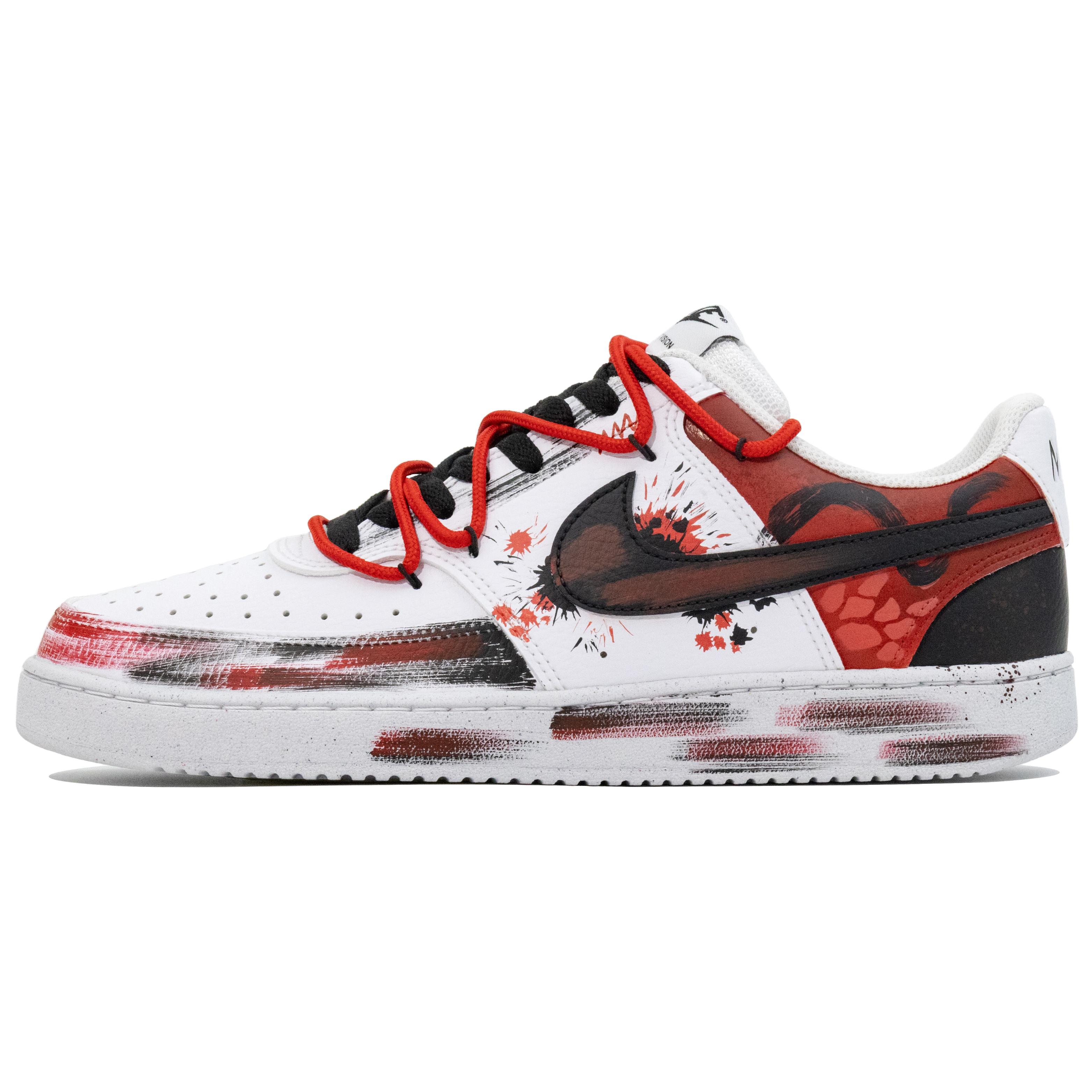 

Nike Court Vision 1 Mystic Crimson Dawn Abrasion Resistant Low top Skateboard Shoes Unisex Black White Red DH2987-101(Team1105-) 40