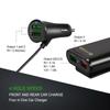 36W USB Car Charger Fast Charging One To Four Rear Seat Car Charge QC3.0 for IPhone Xiaomi 13 Samsung Huawei Car Phone Adapter