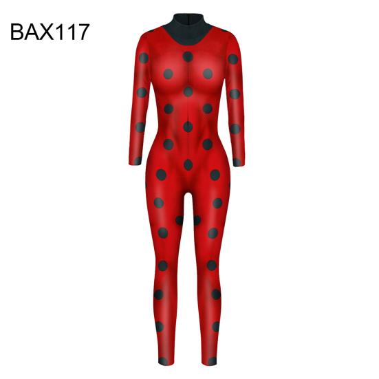 

Женский Хэллоуин Комбинезон с длинным рукавом с цифровым принтом, облегающий боди, костюм для косплея XL