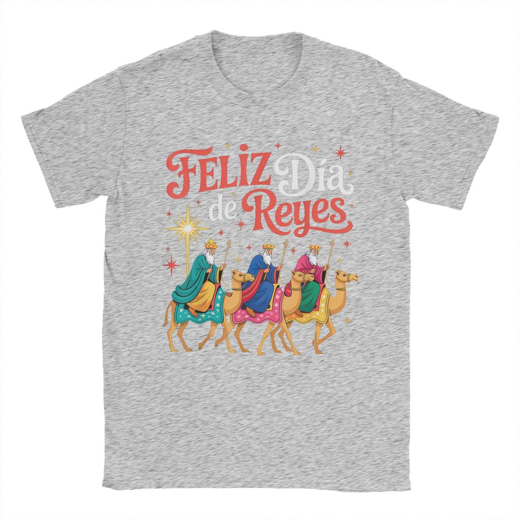 Men's Happy Three Kings Day Epiphany Day 2026 T Shirt Feliz Dia De Reyes Clothing Vintage Short Sleeve Crewneck Tees T-Shirt