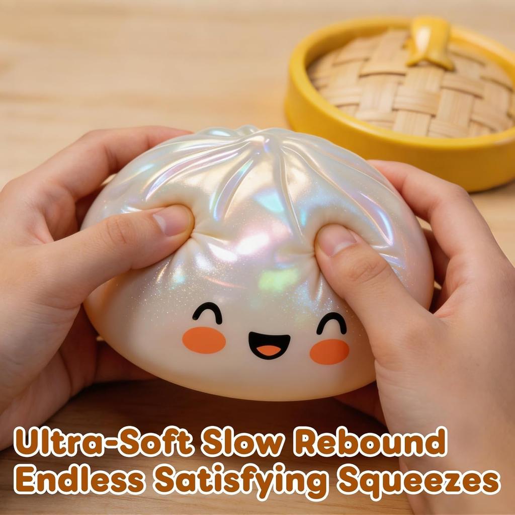 Glitzer-Knödel Squishy Neu Weicher Ball zum Kneten Stressabbau Heim-Büro-Dekoration Kinder Erwachsene Geburtstagsgeschenk Schreibtisch