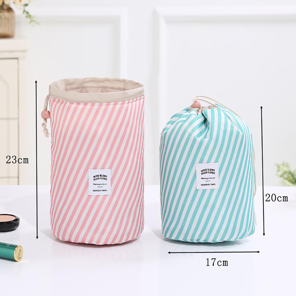 Barrel Travel Cosmetic Drawstring Wash Makeup Organizer Storage Toiletry Bag