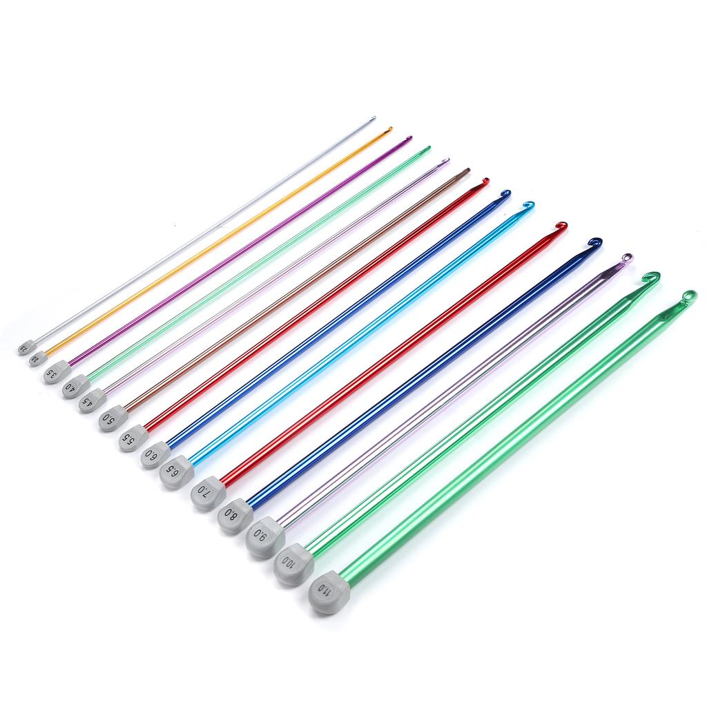 14 Stück Häkelnadeln Bunte Dynamische Stricknadel für Schal Socke Teppich Stricken