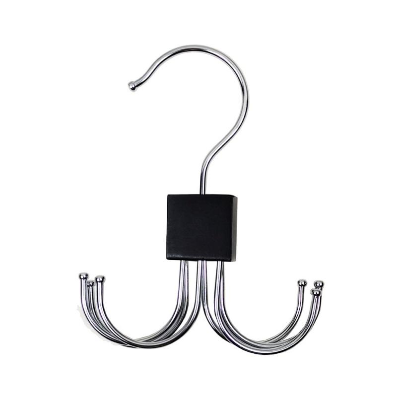 Multi functional rotatable six claw hook, coat and hat hanger, scarf and belt storage rack, door hanger hook чёрный