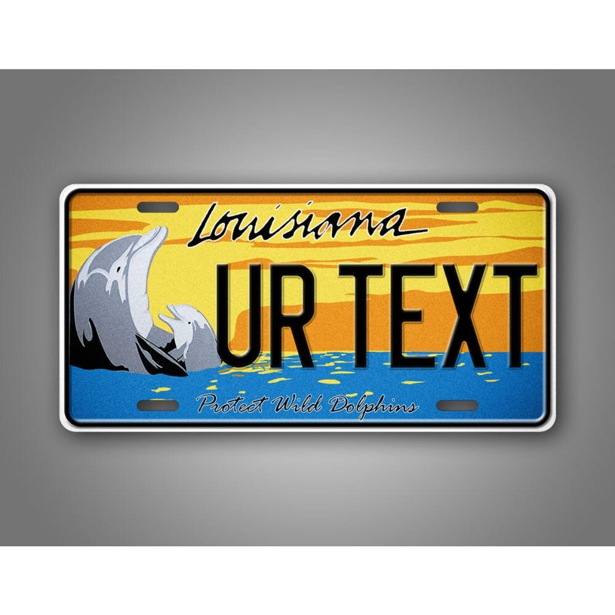 

1pc Custom Text Louisiana Protect The Dolphins Metal Sign Tin Plate 12x6 Inch Outdoor Man Cave Wall Decor білий
