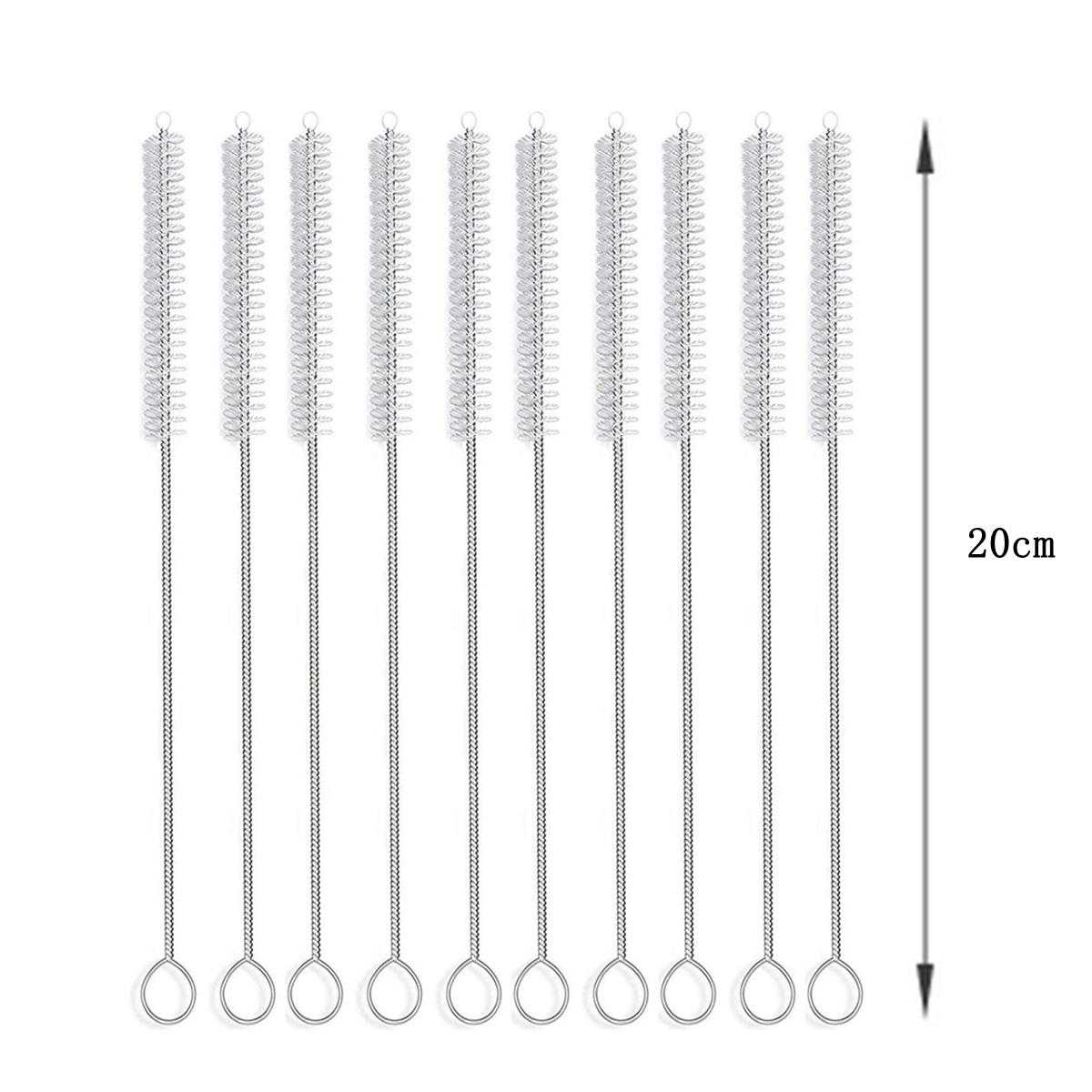 

10 шт./компл. 304 нержавеющая сталь щетки для чистки мягкие волосы всасывающие стеклянные трубчатые щетки инструменты питьевые трубочки щетка для чистки бутылок 10pcs