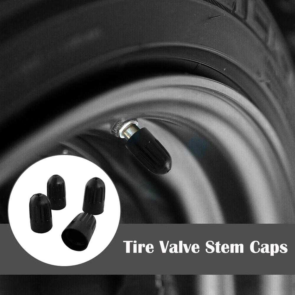 Black Plastic Tire Valve Stem Caps for TR20008 TPMS, Universal Tire Valve Long Caps for Car, Truck, SUV, Bike and Motorcycle