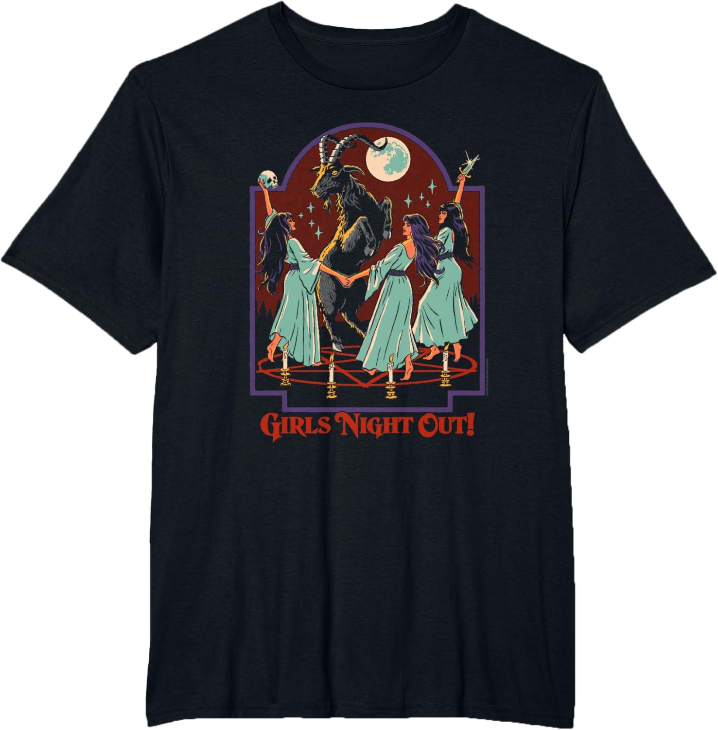 Steven Rhodes Girls Night Out Ritual Sacrifice Dark Humor TShirt New SpringSummer Arrivals Regular Fit Casual M