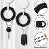 30pcs Wristlet Keychain Spring Spiral Wrist Coil Key Chain Badge Holders Wristband Key Ring Colorful Spiral Coil Hair Tie Sauna Accessaries Wrist Coil