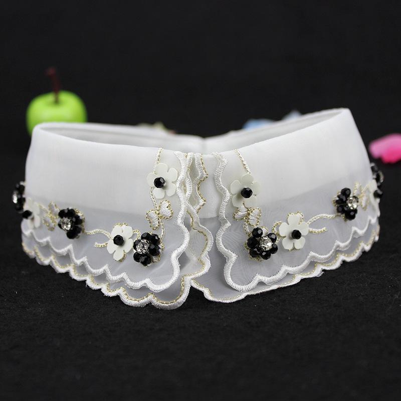 Perfekte Übereinstimmung Perlen Damen Falscher Kragen Hemd Spitze Abnehmbarer Kragen Für Damen Fake Kragen Abnehmbar Kleidung Accessoires Nep Kragen Halsband